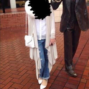 Beige waterfall cardigan size medium